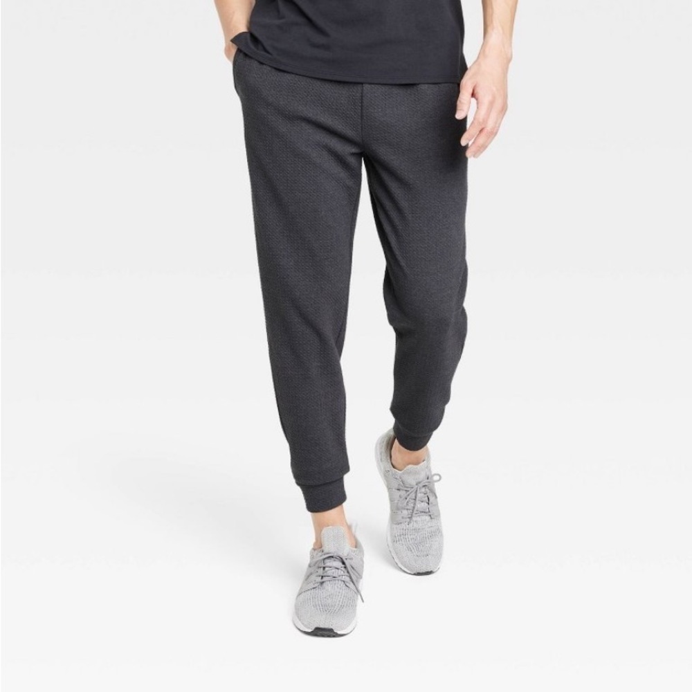 Men's Textured Knit Jogger Pants - All In Motion Black Nwt